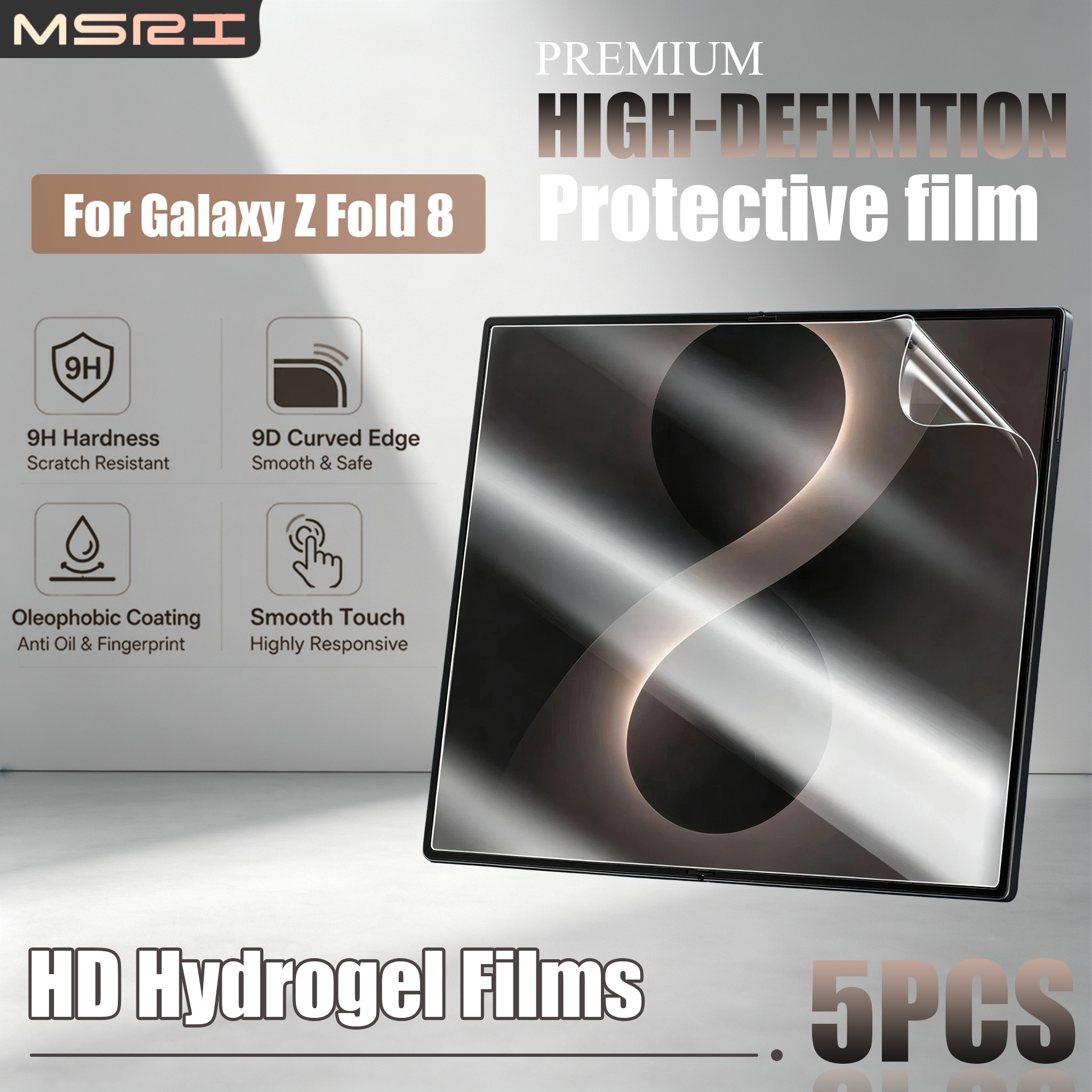 TEMU 5-pack Hydrogel Hd Protector, Flexible Full-screen Coverage, View, Easy Bubble-free Application, Case-friendly, Compatible With Galaxy Z Fold 4,