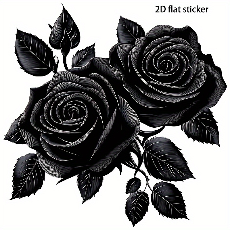 TEMU 2d Flat, 2d Flat Sticker - A Stylish 2d Flat Sticker Featuring A Black . Self-adhesive Vinyl Stickers Are , Mobile Devices, Trucks, Motorcycles,