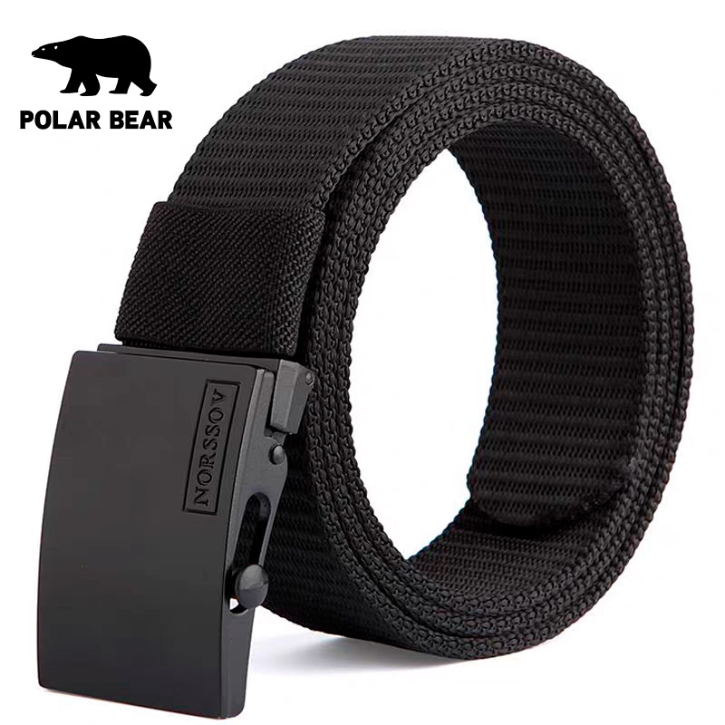 Polar Bear Unisex Fashion Casual Outdoor Sports Canvas Belt Men's Belt Men's Automatic Pants Belt