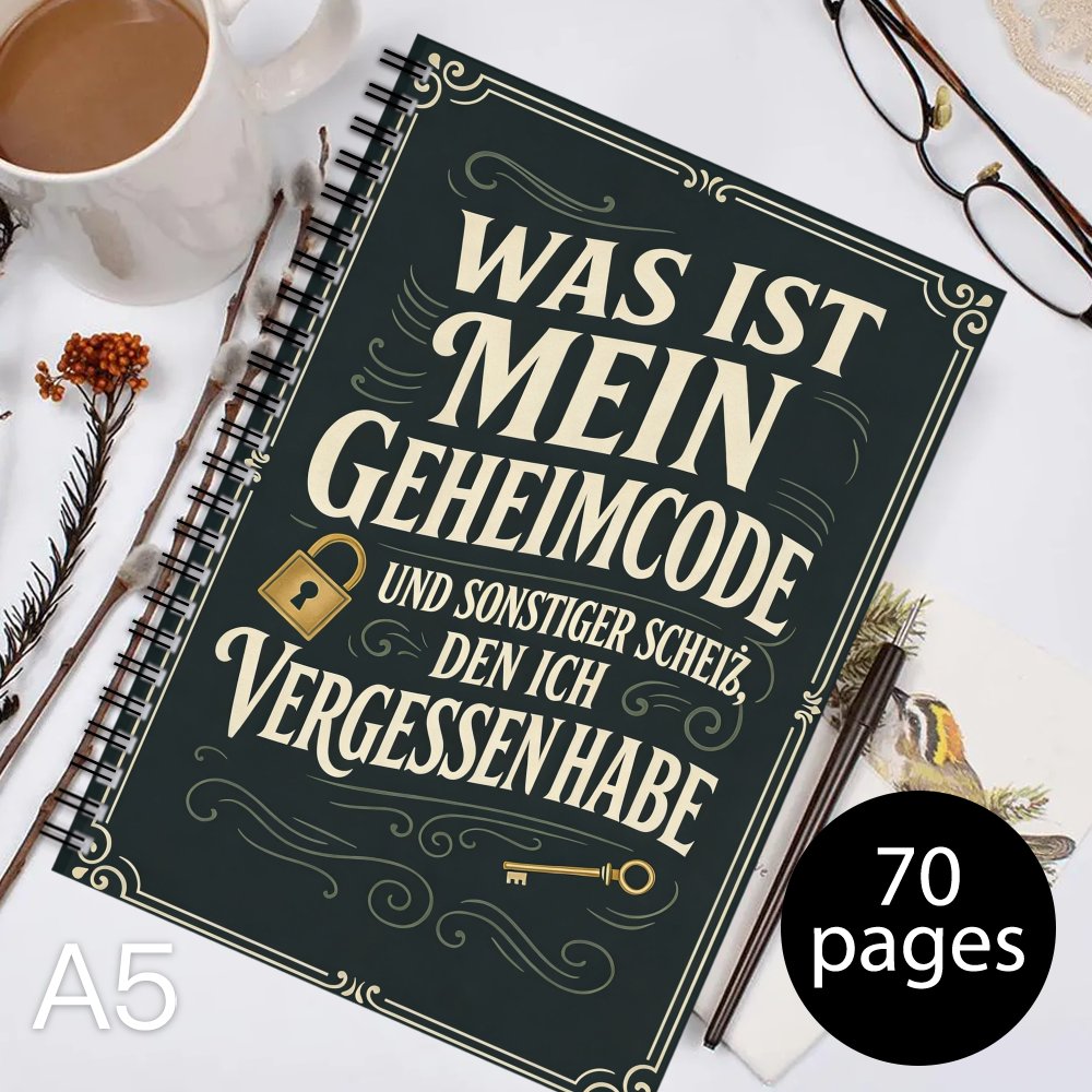 1pc German Password Organizer Notebook, Practical Gift For Adults, Seniors, Parents | Home Office And Online To Track And Information