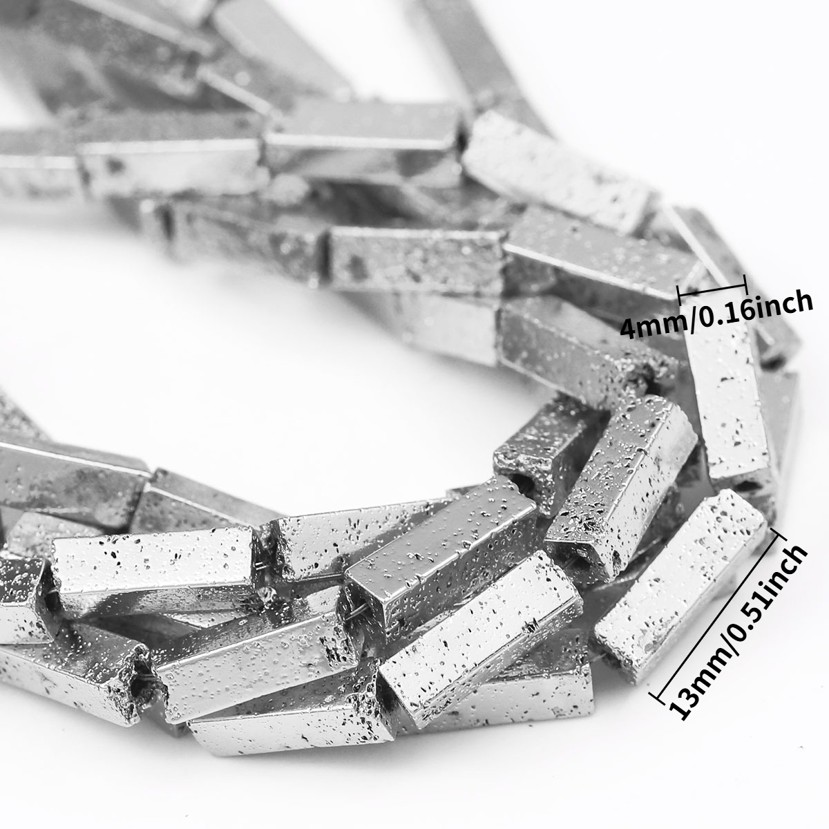 27pcs Sparkly Multicolor Rectangular Stone Spacer Beads