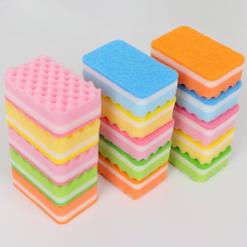 TEMU 15 pz, Spugne a Blocchi Ondulate Colorate a Colori Casuali, Uso per Pulizie Domestiche e Lavaggio, Facili da Pulire, Spugna ad Densit� per
