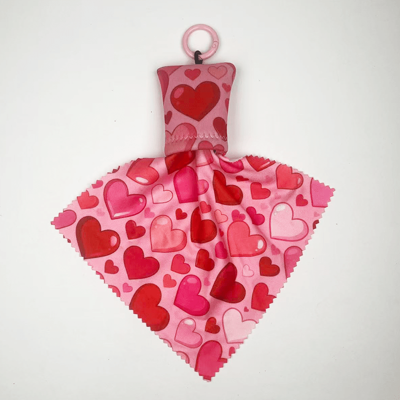 TEMU Heart-shaped Keychain Microfiber Cleaning Cloth, A Foldable And Portable Eyeglass Cleaning Cloth That As An Elegant Hanging Accessory. The