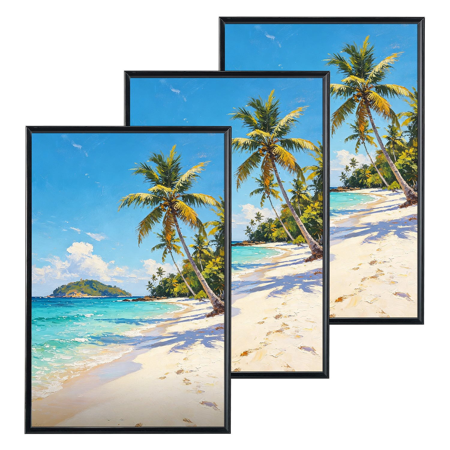 3-pack Black 40x50cm Wall Decor Picture Frames, Horizontal/vertical Hanging Photo Frames With Insert Strips, Suitable For Family Photos, Posters, Art Prints & Wall Art