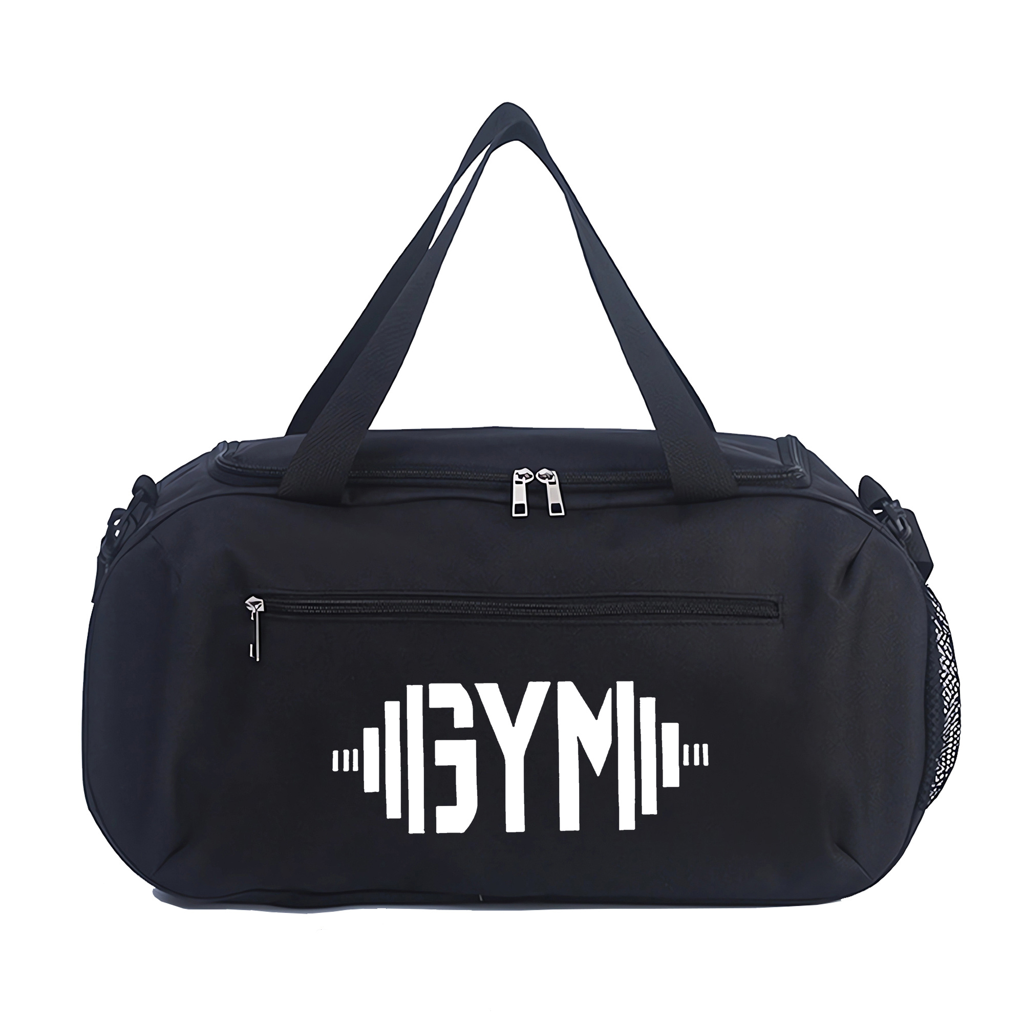 Image of Gym Dumbbells Print Large-capacity Travel Luggage Handbag, Lightweight Zipper Duffel Bag, Outdoor Yoga Bag, Training Bag