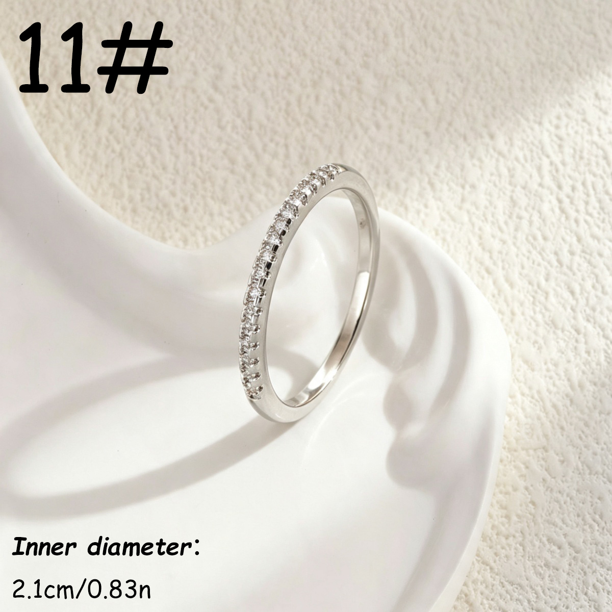 Women's Micro Paved Shiny Ring, Minimalist Elegant Design