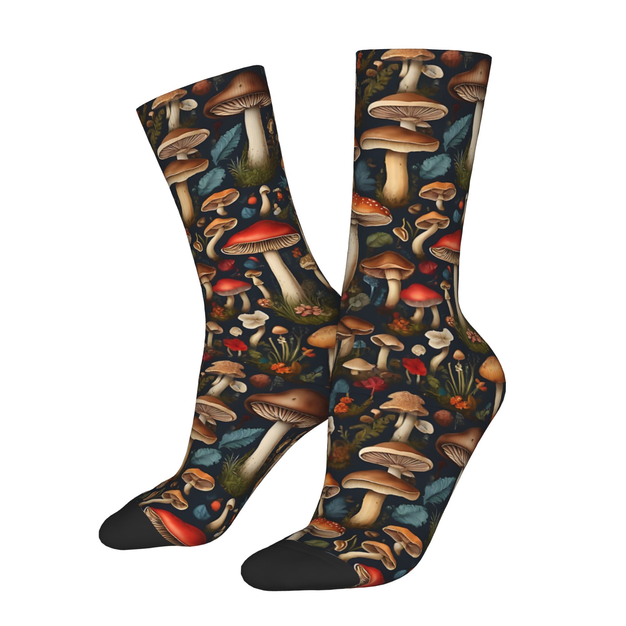 

Men's Novelty Mushroom Socks - Breathable, Comfortable Polyester For All