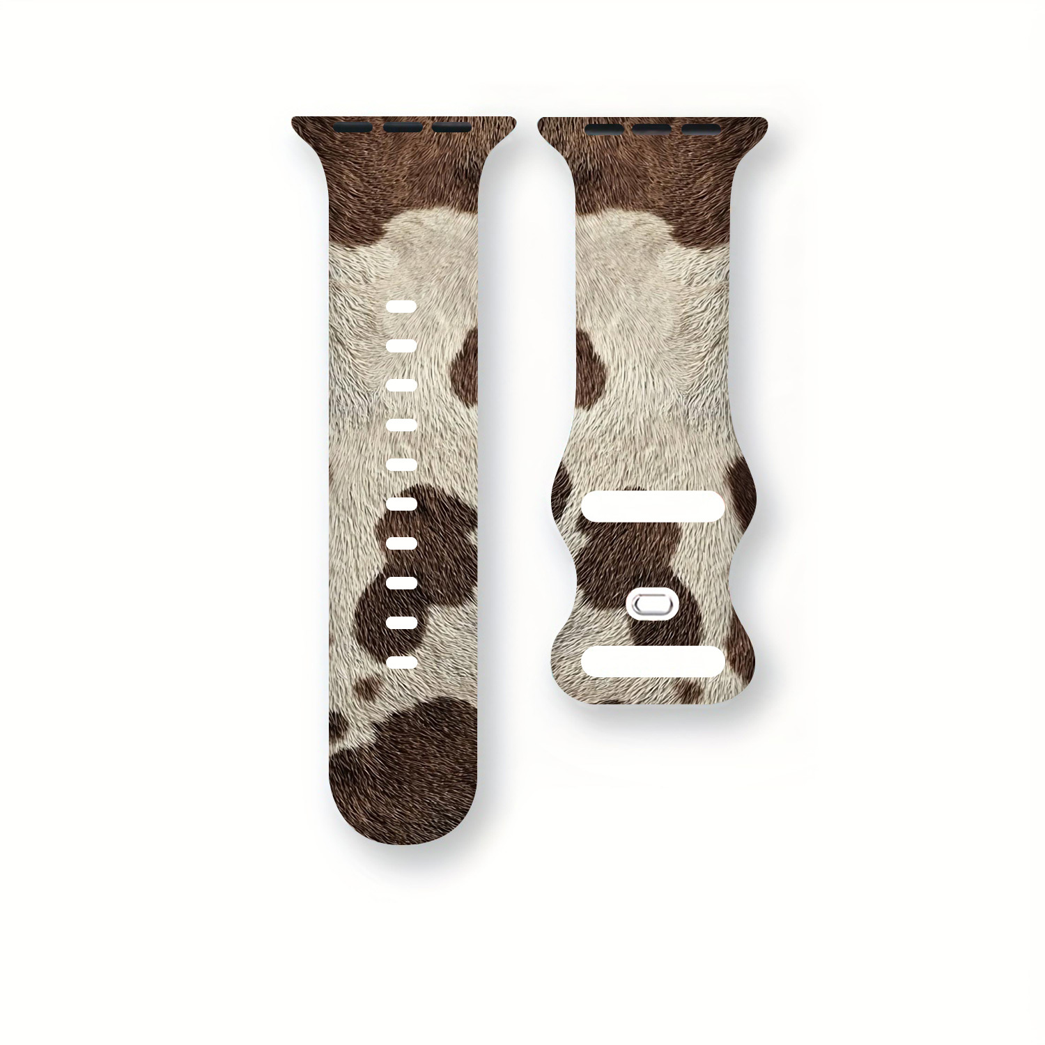 TEMU For Smartwatch Strap | Designed For For Iwatch | Fits /2/3/4/5/6/7/8/9/10/11/ultra/se And Sizes 38/40/41/42/44/45/49mm | Brown And White Pattern