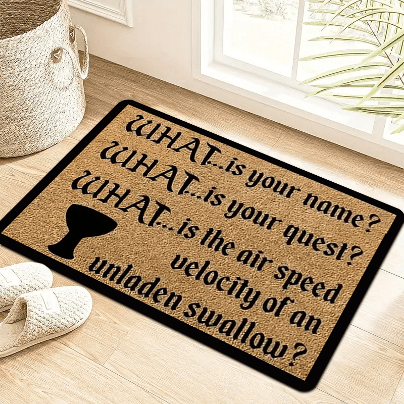 TEMU 1-pack Python Trivia Doormat Flannel Material Thick Pile - Sponge Thickness 0.4inch/580g/m² Door Mat Indoor Mat Category Usage #montypython #