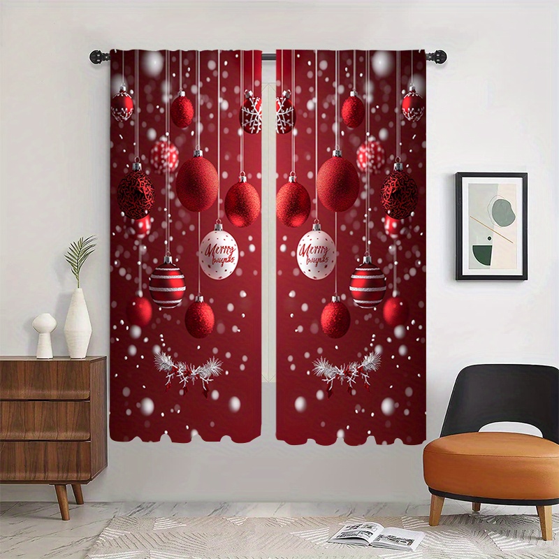 

2pcs Christmas Curtains, , , To , For , Closet, , , Study, , , , Soundproofing, , , Christmas, New For , ,