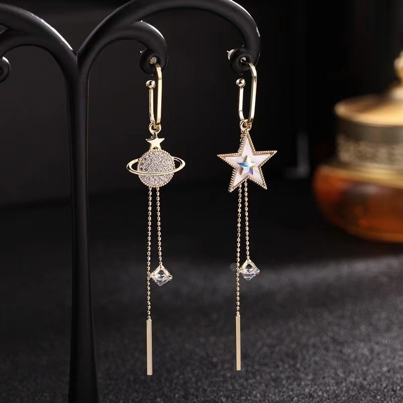 TEMU 2 pièces/paire de boucles d'oreilles , longues et pendantes asymétriques avec tiges amovibles, accessoires de bijouterie haut de gamme unisexes
