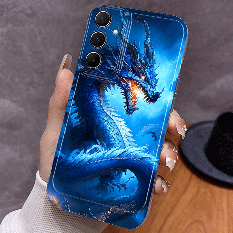 TEMU Blue Dragon Design Cool Phone Case, High-definition 3d Print Shockproof Cover For Galaxy A02, A03s, A04, A05s, A06, A13, A14, A15, A16 5g, A21s,