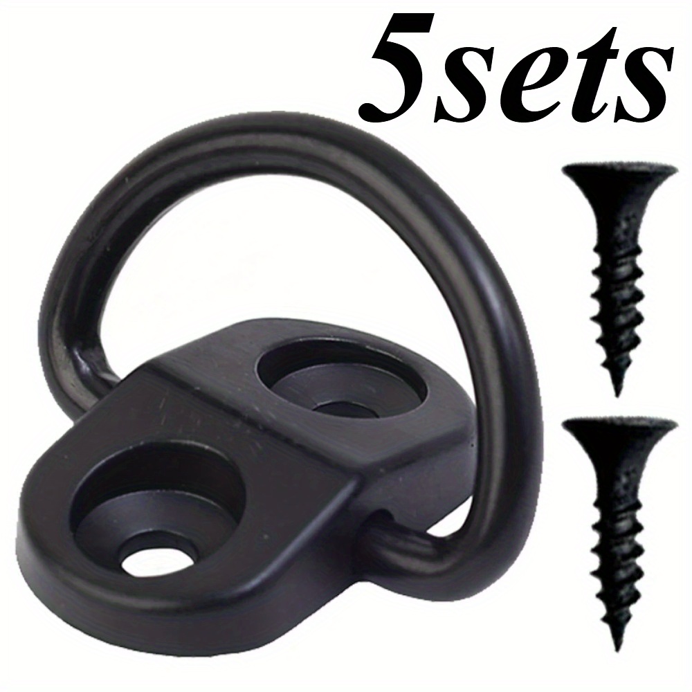 5pcs Set: Car Trunk Pickup Truck Bed Fixed Hardware, D-ring Screw Reinforcement, Cargo Net Hook Accessories, Fixing Hook Rings, Hanging Screen Fixing Hooks