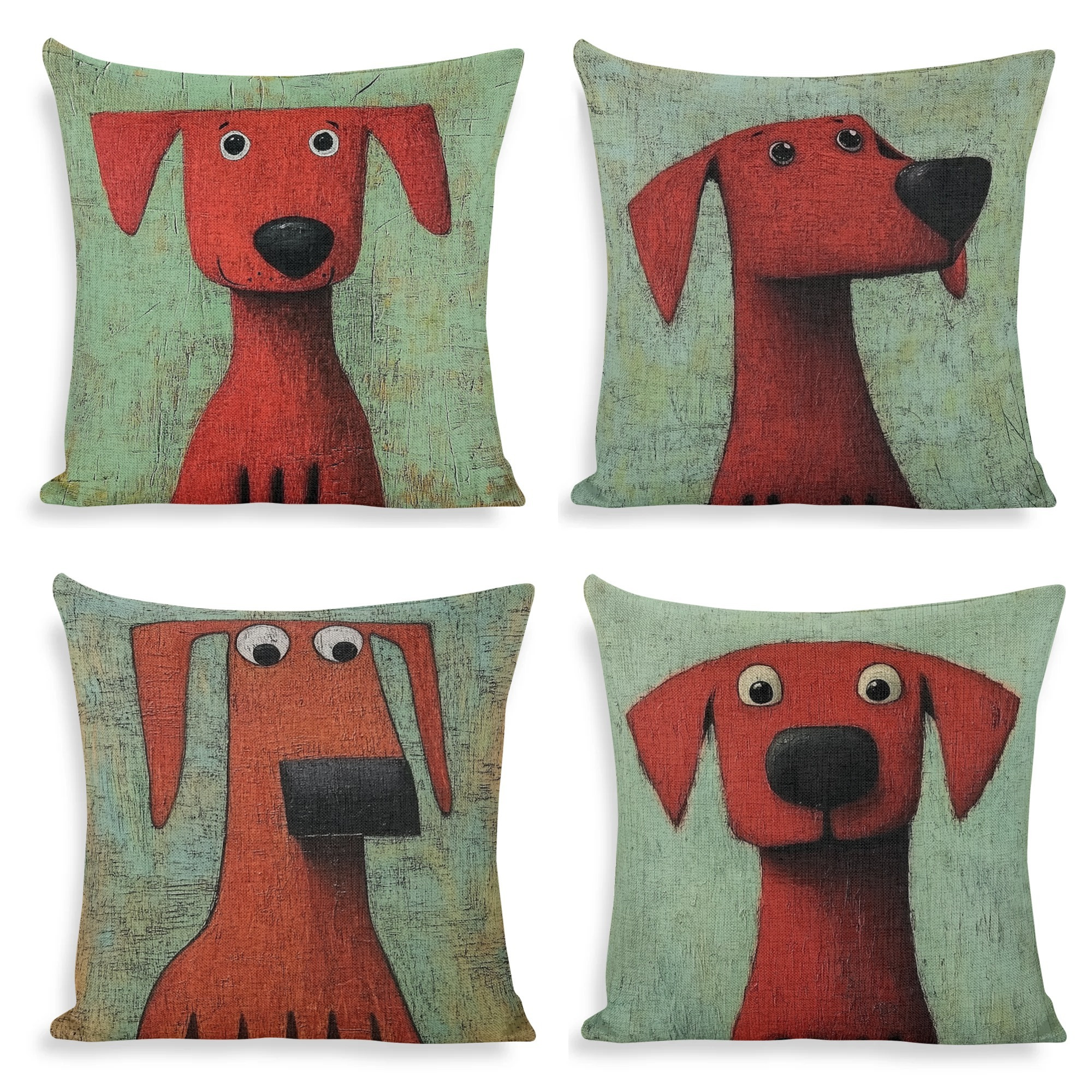 

4pcs Naive Cushion Covers, Decor, Double-sided , , , Washable, Sofa & Decor