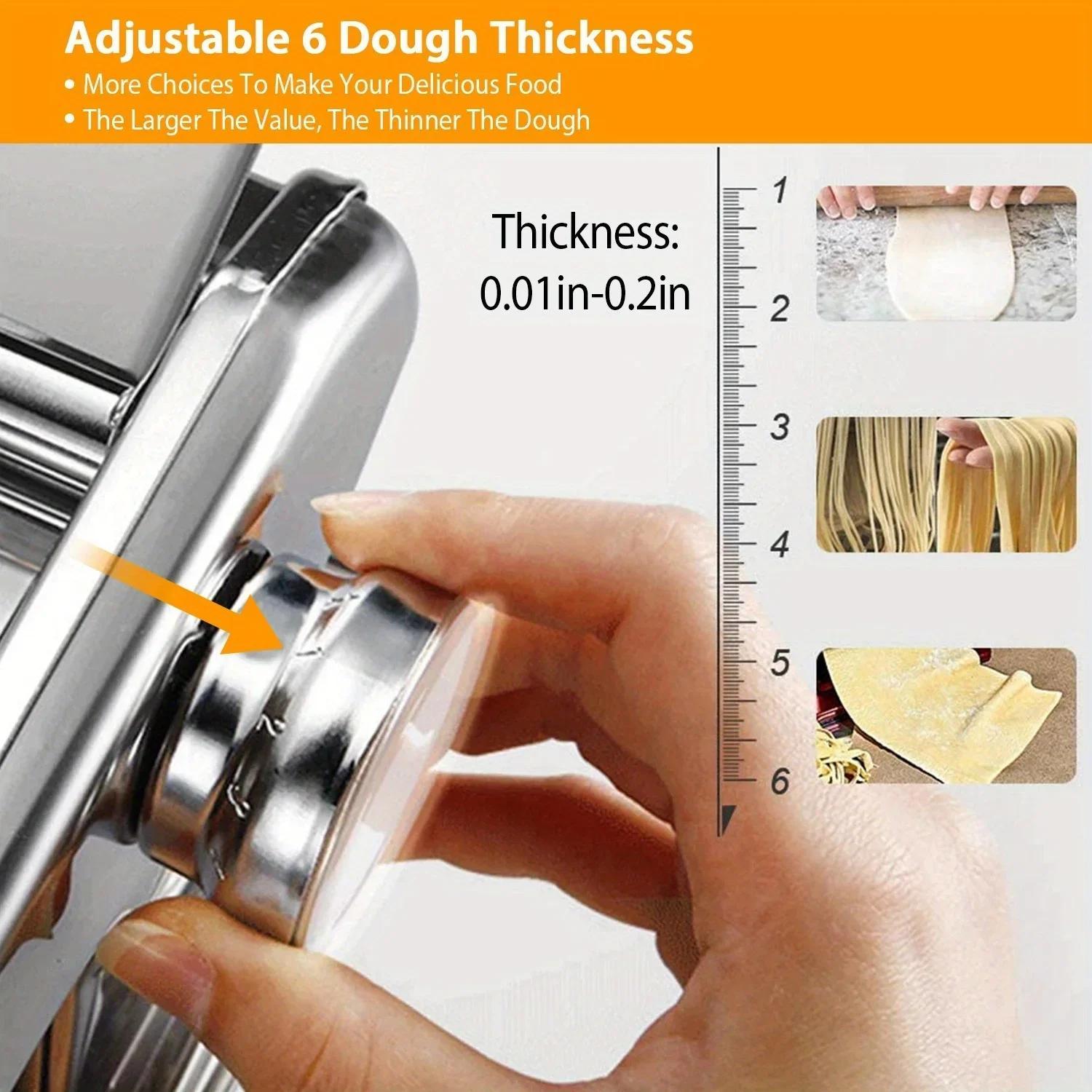 easy clean versatile manual pasta maker adjustable thickness   homemade noodles dumplings ravioli details 6