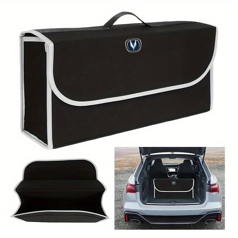 TEMU For Automobile Trunk Storage Box/car Decoration Trunk/seat Back Bag, Multi Compartment Folding Storage Bag With Ergonomic Handle, Suitable For