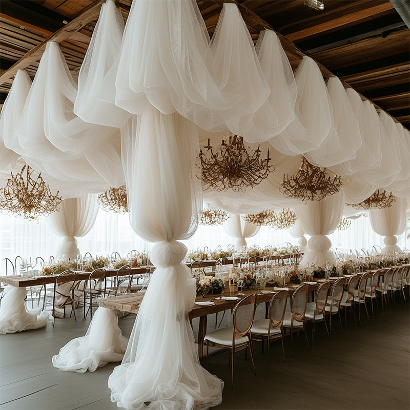 TEMU 1 Roll (1 Roll Only) Roll Organza Sheer Voile Fabric - Extra-long 90m/295ft Suitable For Wedding Dresses, Veils, Tulle Skirts, Sheer Curtain