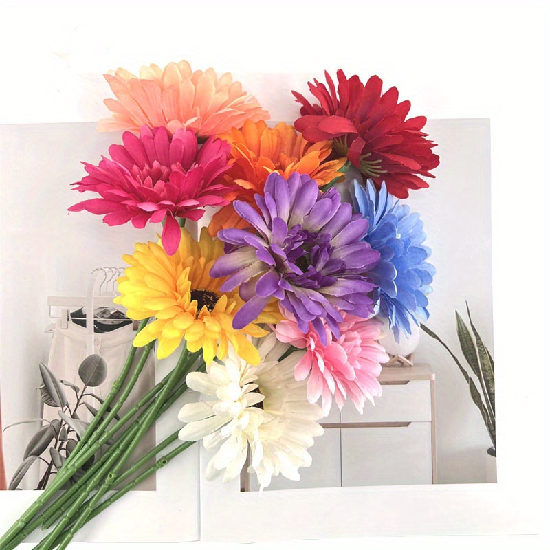 Image of Set Of 9 Artificial Sunflowers (12.6 Inches) For Decorative Purposes , Homes, And Parties. Suitable For Decoration, Including 's Day, Easter, Christmas
