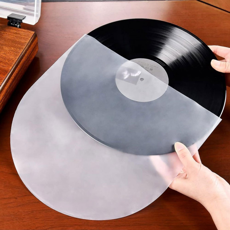 30 anti static round   lp vinyl record inner sleeves protective sleeves anti static and dustproof protective inner bags suitable for vinyl record cd collection and album suitable for 12 inch vinyl record storage extend the service life o