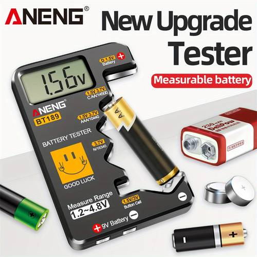 bt189 universal batterie tester für c, aa, aaa, d, n, 9v 6f22 batterien 1.5v 3v knopfzellen batterie indikator elektrischer tester ohne batterie