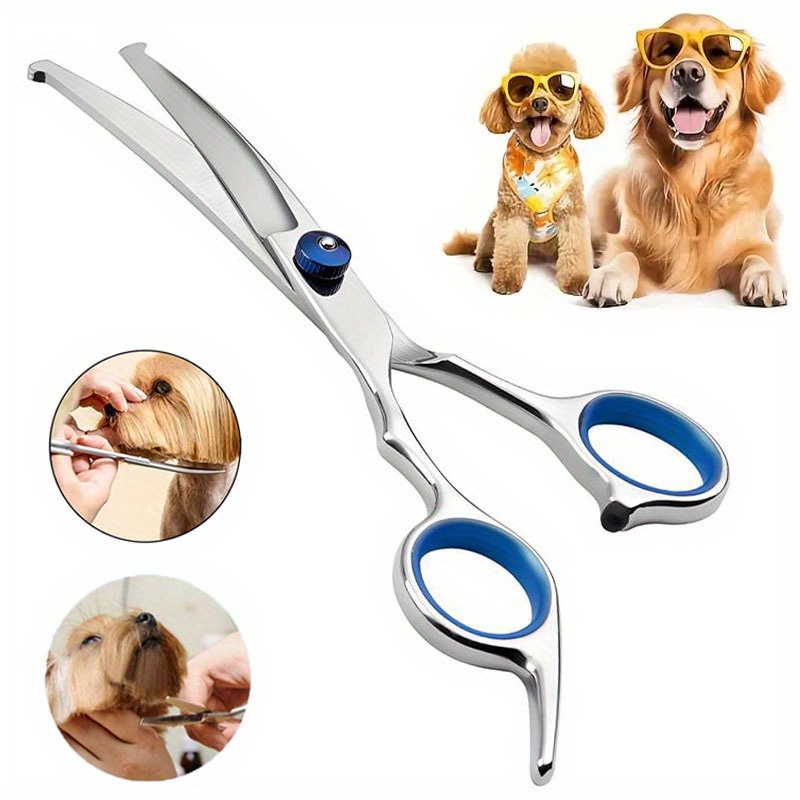 professional pet grooming scissors with rounded safety tips lightweight design made of 4cr stainless steel ideal for trimming nose ear face and paw hair for   dogs and cats Product details 3