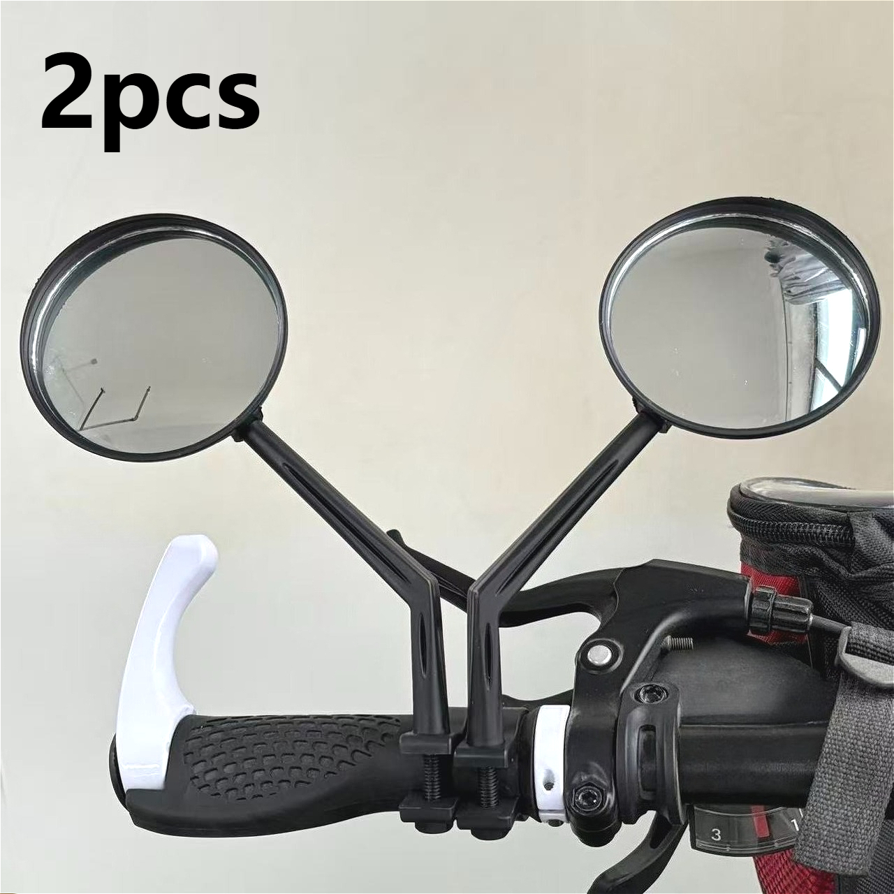 E-shop Set mit 2 Universal-Rückspiegeln für Fahrräder, mit 360-Grad-Drehung und breitem Sichtwinkel, ideal für Mountainbikes und Elektroroller