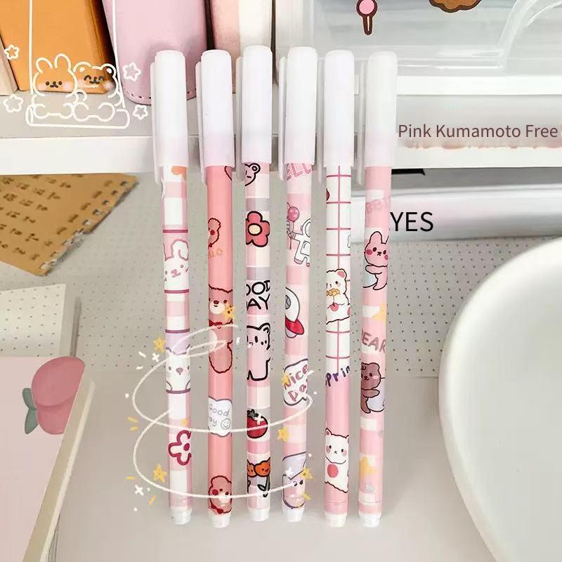 set de 6 pixuri cu gel ștergătoare cu desene , articole de papetărie pentru studiu, cerneală albastră, de 0,5 mm, diverse stiluri disponibile, rechizite școlare și de birou, articole de papetărie pentru recompense, pixuri pentru școală Detaliile articolului 5