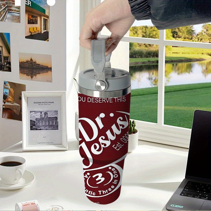 Tasse à café isotherme de voyage 30oz en acier inoxydable 304 | Tasse à vide portable avec couvercle et paille, idéale pour les cadeaux d'anniversaire, de vacances et du Nouvel An