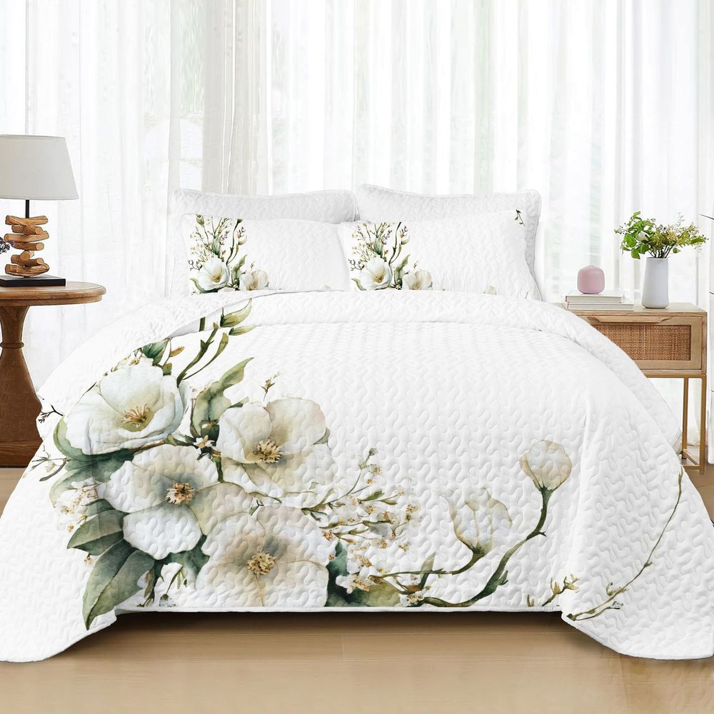 TEMU Elegant Summer Quilt Lightweight Bedspread Reversible Coverlet King Queen Full Twin Size Bedding For Home Bedroom Sofa