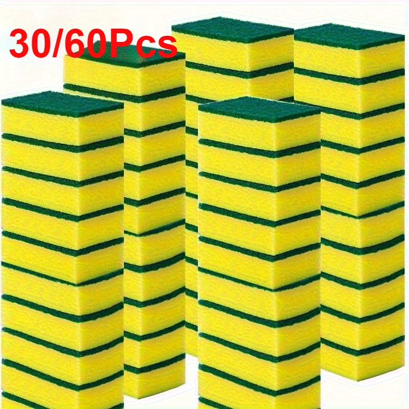 15pcs Square Kitchen Sponges / Multi-Purpose, Highly Absorbent / Rust And Grease Removal, Double-Layer Design / Suitable for Tableware, Cookware, And Furniture