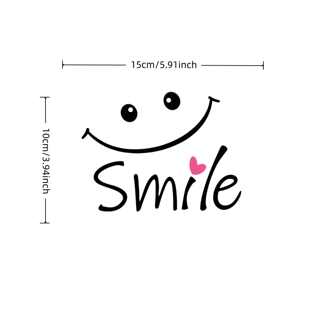 1pc, Mirror Sticker. Smile Face Glass Sticker. Pvc Material Self-adhesive, Suitable For Bedroom Vanity Mirrors, Bathroom Wash Mirrors Decorative Glass Stickers. New Stickers, Gift