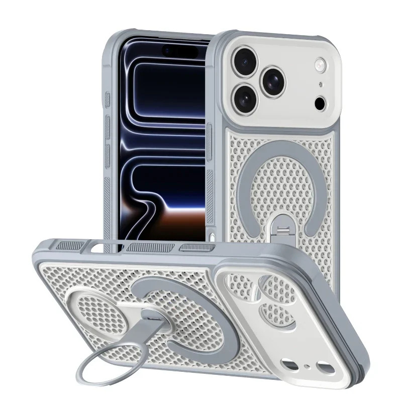 TEMU Phone Case - Phone Case: 2pcs Set (one Phone Case And 1 Cleaning Bag) Fashionable Summer New 360Â° Heat Dissipation Rotating Bracket Magnetic