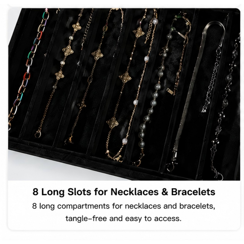 2pcs Stackable Velvet Jewelry Tray for Earrings and Necklaces