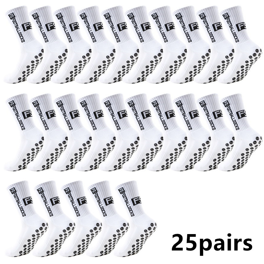 TEMU 25 Pairs Professional Athletic Non-slip Grip Socks For Men And Women, Breathable Shockproof Support Sports Socks Suitable For Football, Soccer,