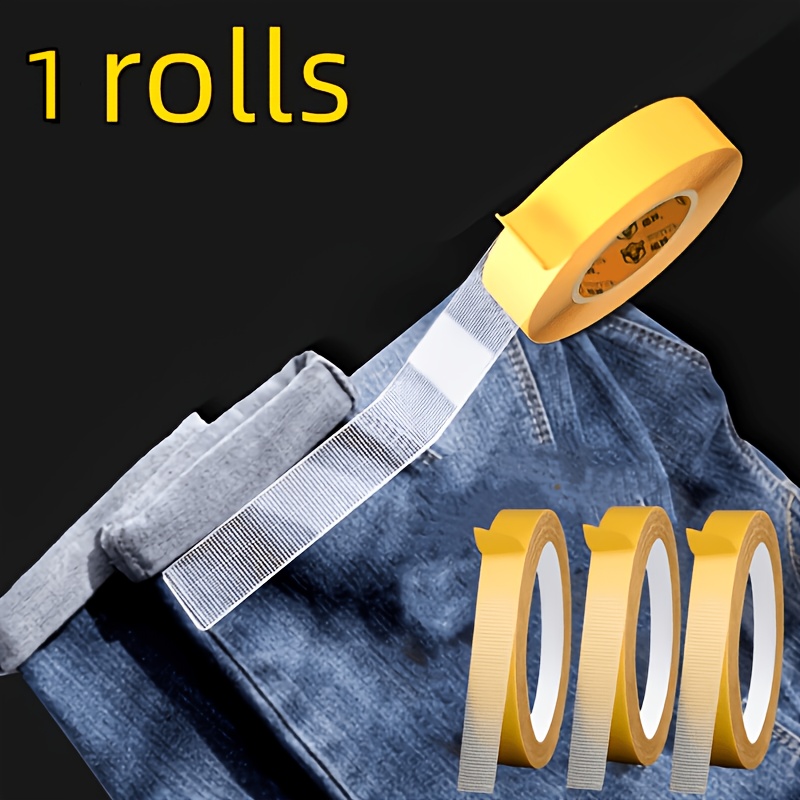 TEMU 1/3 Roll Strong Adhesive Fabric Tape Suitable For Hem Modification, Self-stick Hemming Tape For Pants & Clothing, Plastic Plastic Suitable For