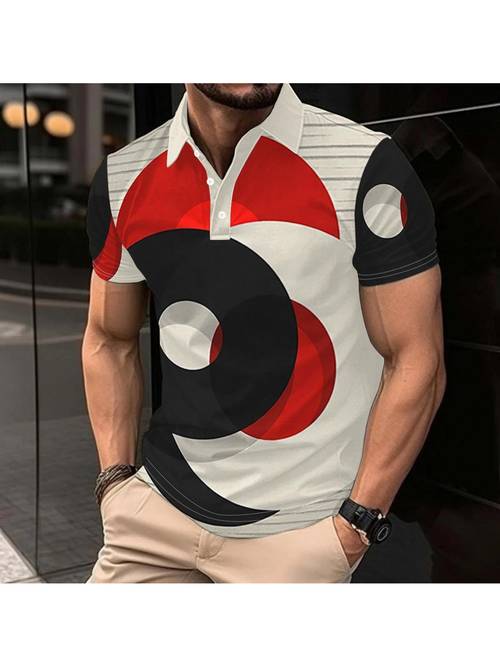 graphic print mens short sleeve summer minimalist artistic style top