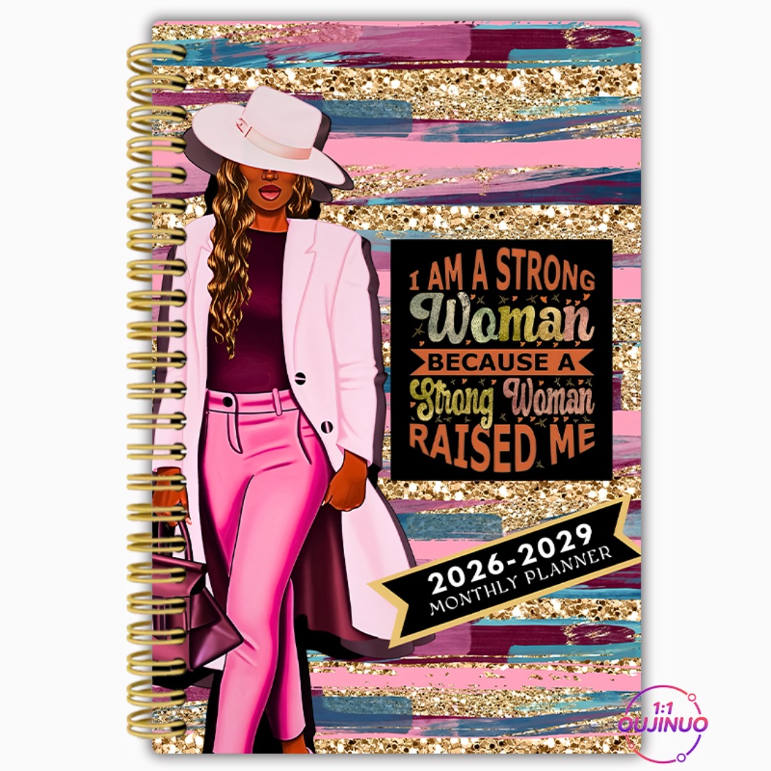 TEMU 1pc Pink Monthly Planner Notebook For Women & - Elegant Girl Cover With Thick Paper Pages, Undated Date-specific Monthly Schedule Logbook ( 2026