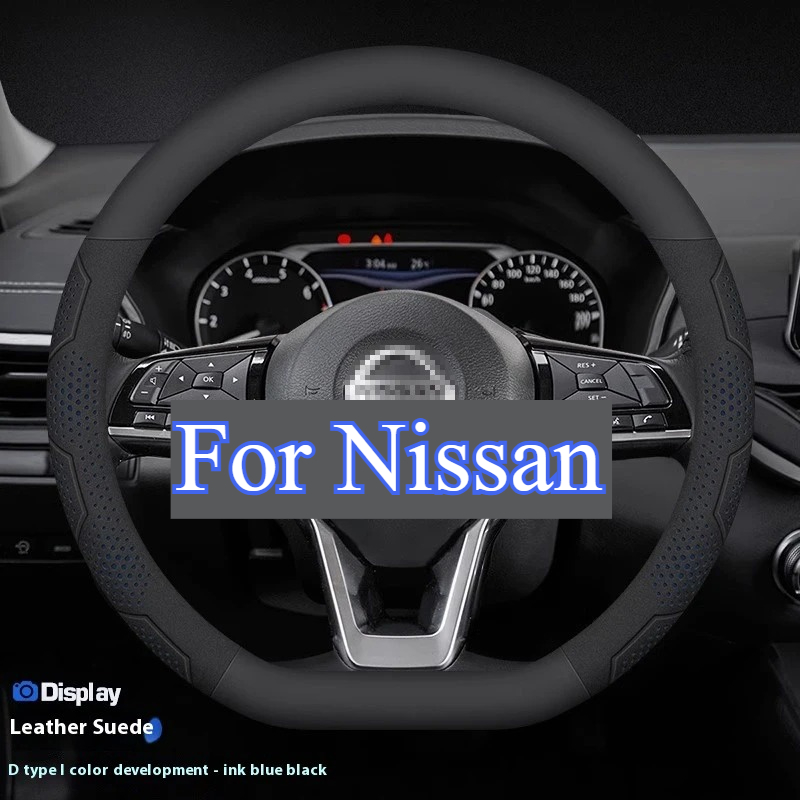 TEMU For J11 J10 Leaf Sentra Note Juke Carbon Fiber Pu Leather Car Steering Wheel Cover Accessories