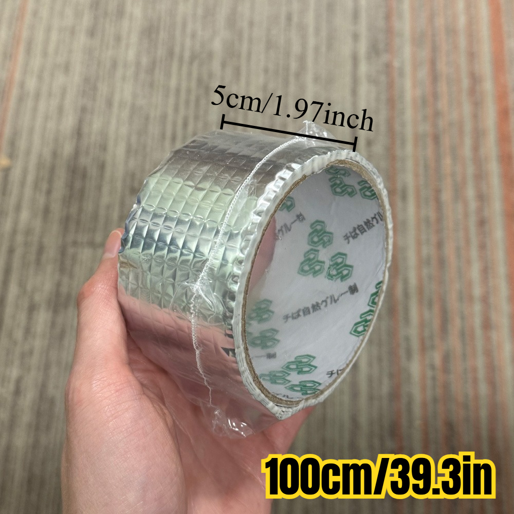 TEMU Eine Rolle 5 cm breites x 1 m langes, auslaufsicheres, robustes Aluminiumfolienband | Langlebig, hitzebeständig, isolierend, bietet sofortige