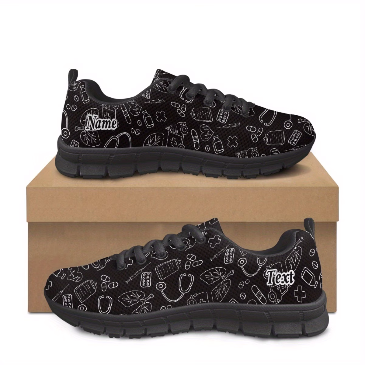 Personalized Name/Number Nurse Sneakers - Theme 2D...