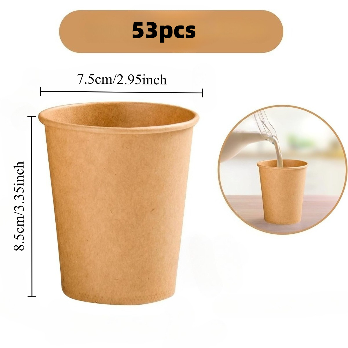 53pcs Paper Coffee Cups - Reusable, Thickened For Beverages, Ideal For Parties, Homes, Cafes, Pubs, And Businesses, Perfect For Serving Coffee, Party Drinkware, Durable Drinkware