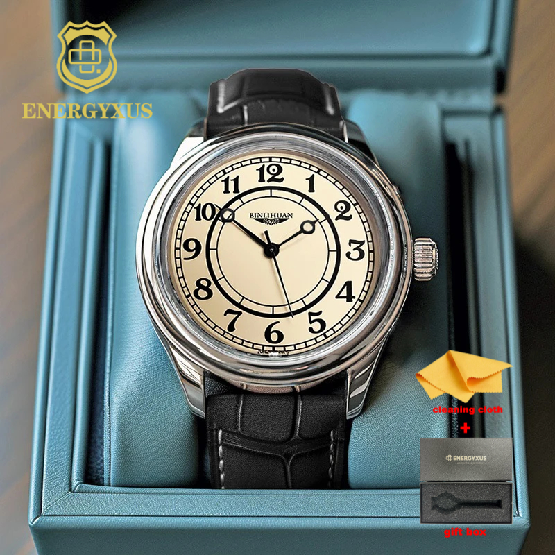 TEMU Mens Watch Fashion Retro Clock Pu Watch Business Wristwatch Birthday Gift Daily Decoration With Gift Box
