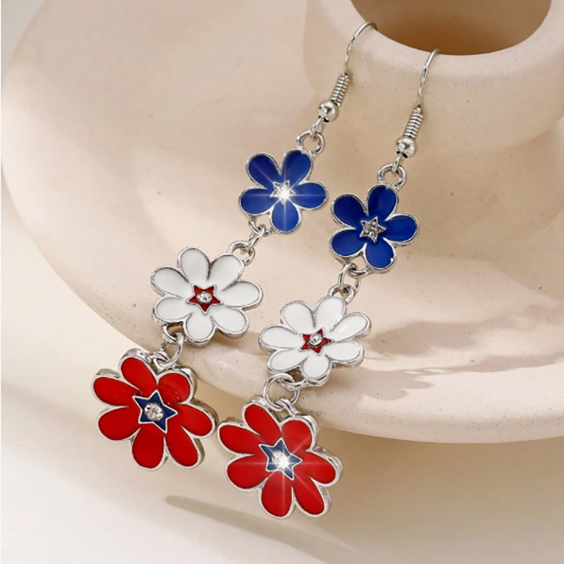 A Pair Of Colorful Flower Earrings, Stylish And Creative Women's Holiday Additions Perfect For Day