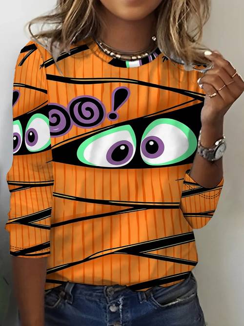 halloween themed womens t shirt whimsical spooky design with pumpkin texture webs boo print halloween celebrations add festive to