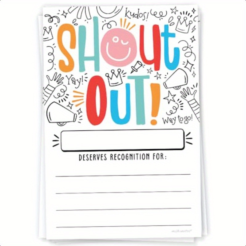 Shout Out Cards For Employees STARS NIGHT Shout Out Card, Staff ...