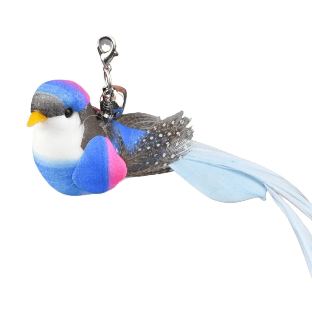 TEMU Oiseau en plastique - Pièce de rechange pour bâtonnet jouet pour chat - Bâtonnet jouet pour chat remplaçable d'oiseau - Plumes en fibre