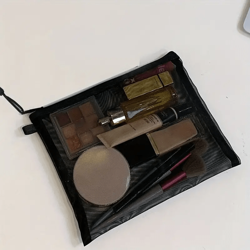 TEMU Trousse de Cosmétique en transparente noire de différentes tailles, Grand/Moyen/Petit/Mix - Organisateur de rangement de sac cosmétique pour