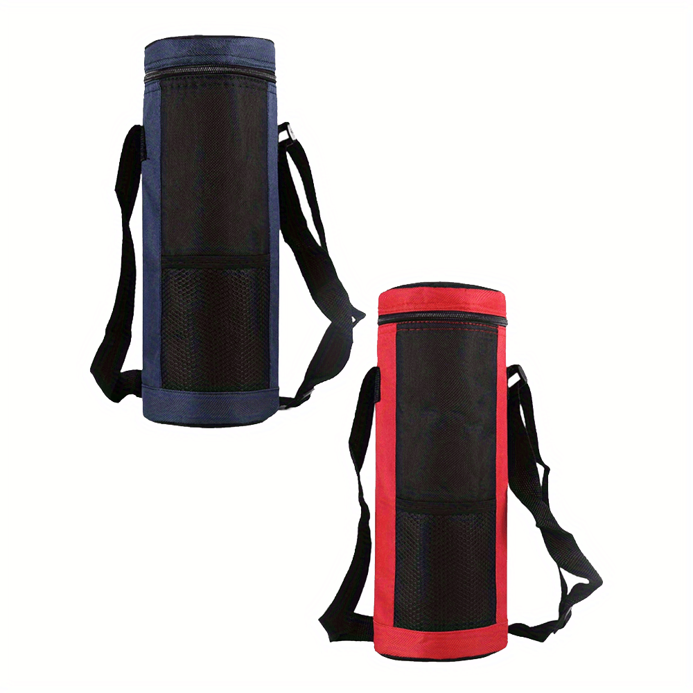 Image of 2pcs 2000ml Insulated Water Bottle Cooler Bag With Aluminum Foil Lining, Thermal Insulation For Drinks, Durable Portable Camping With Adjustable Strap, Portable Milk Bottle Carrier For Parents
