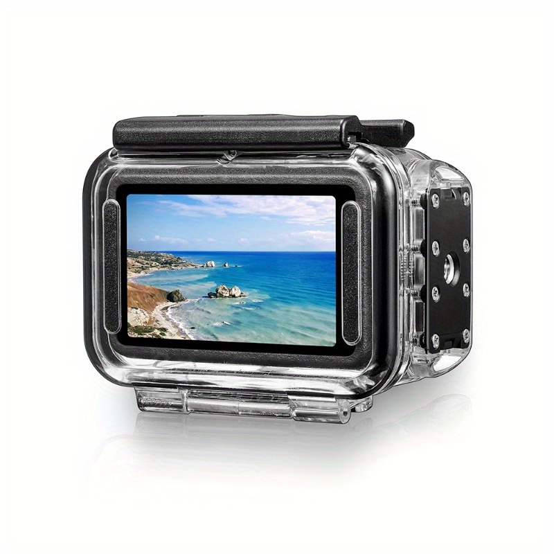 5pro 4 3 protective case high quality shockproof clear transparent hard shell with mounting holes screws for action camera accessories     secure screw mount details 5