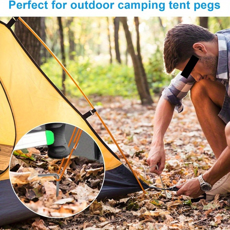 29pcs Heavy-Duty Stainless Steel Tent Stakes with Bent Hooks